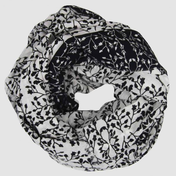 foulard coton bio gypsophile Noir et blanc