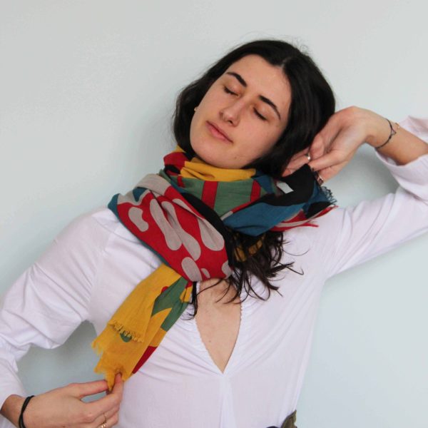 Foulard Coton Bio Sunshine Noir/ Black