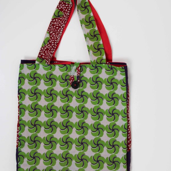Cabas en coton upcycling Baobab Vert Green