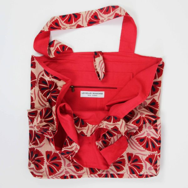 Cabas en coton upcycling Diego Rouge