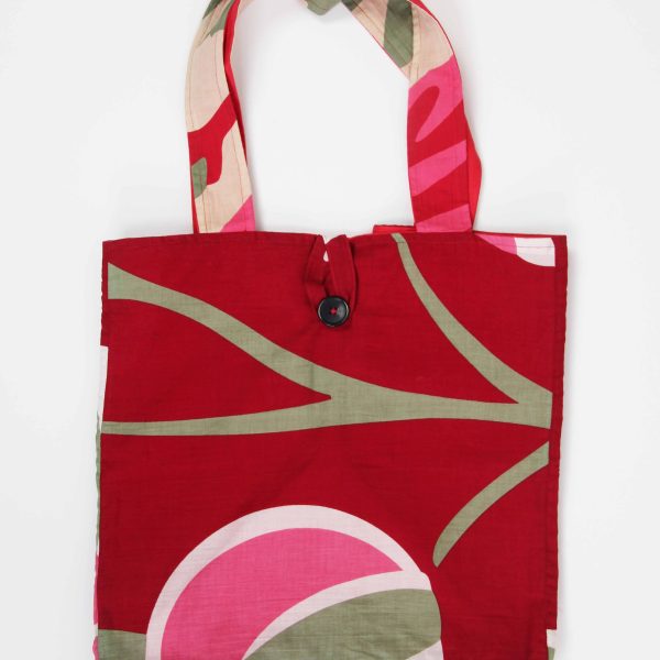 Cabas en coton upcycling Onirique Rouge Red