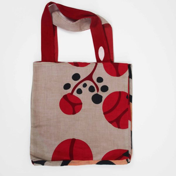 Cabas en coton upcycling Prunus Rouge Red