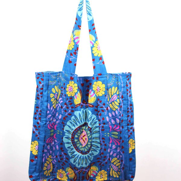 Upcycling Silk Bag Musette Marushka Bleu Blue