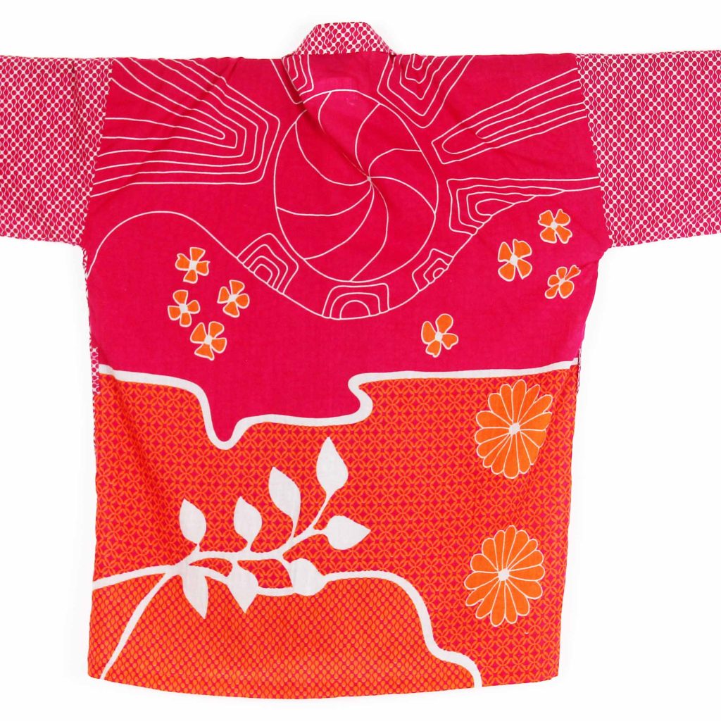 Kimono Natsunohi Fuchsia Orange