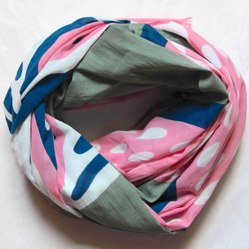 Foulard Coton Bio Onirique Rose Pink – Image 2