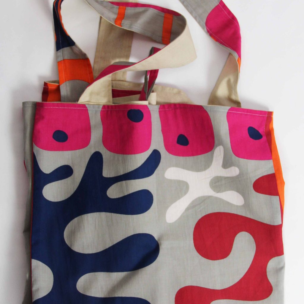 Cabas en coton upcycling Combination Fuchsia – Image 2