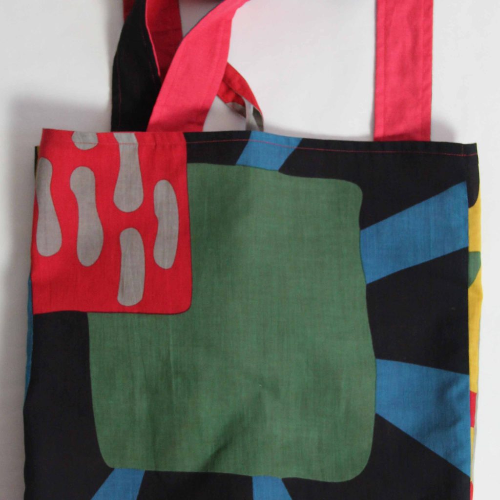 Cabas en coton upcycling Sunshine Noir – Image 2