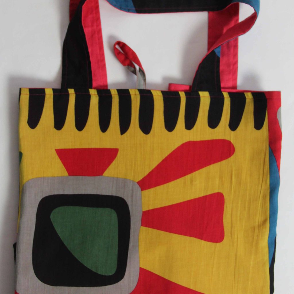 Cabas en coton upcycling Sunshine Noir – Image 4