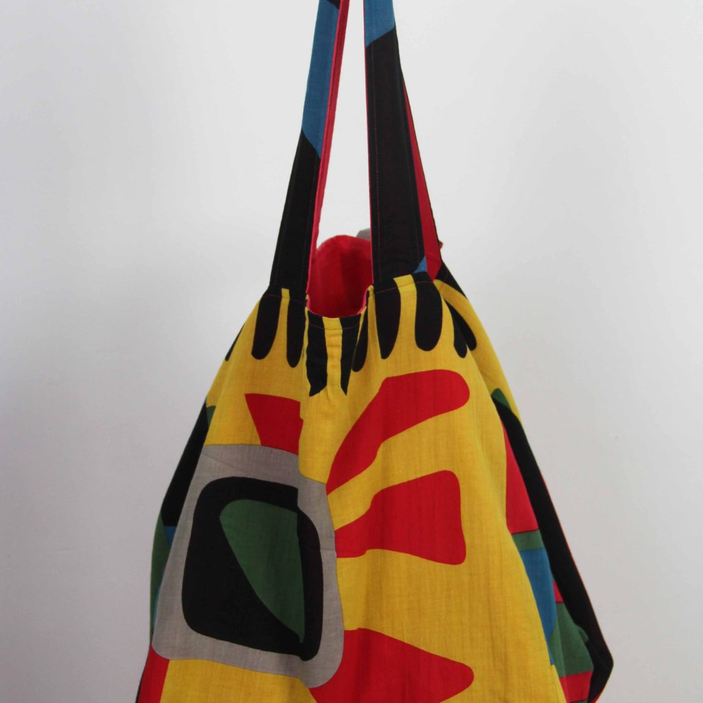Cabas en coton upcycling Sunshine Noir – Image 5