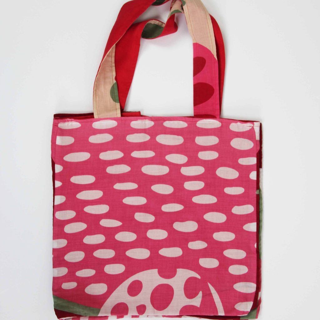 Cabas en coton upcycling Onirique Rouge Red – Image 2