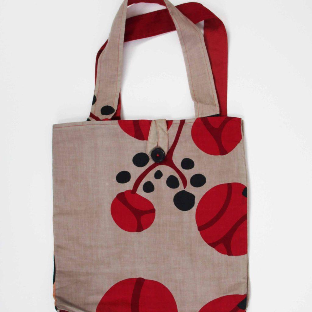 Cabas en coton upcycling Prunus Rouge Red – Image 4