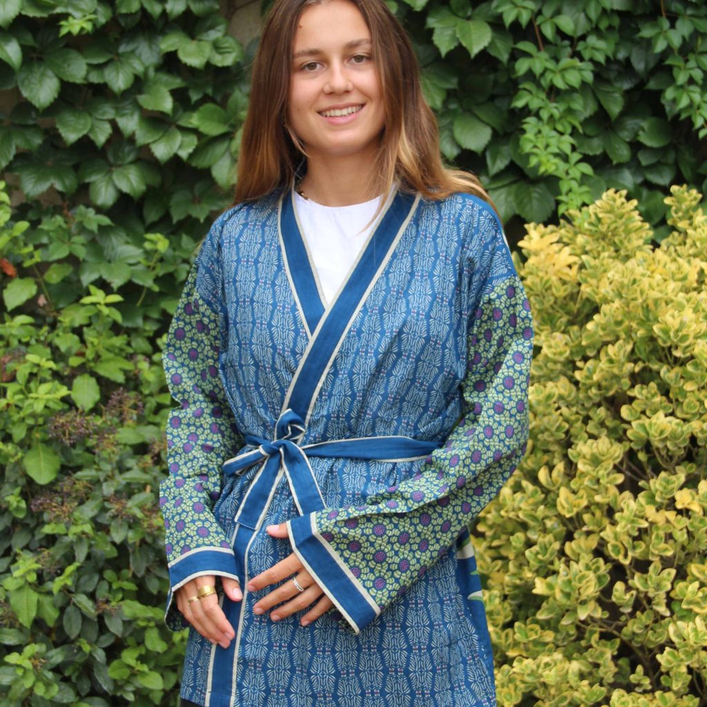 Kimono Sunflower Marine Navy – Image 2