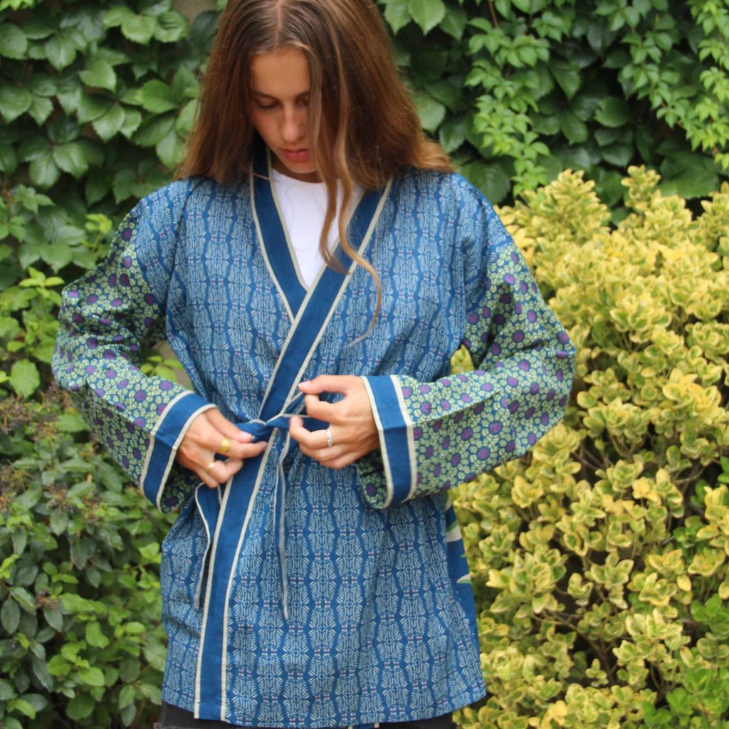 Kimono Sunflower Marine Navy – Image 3
