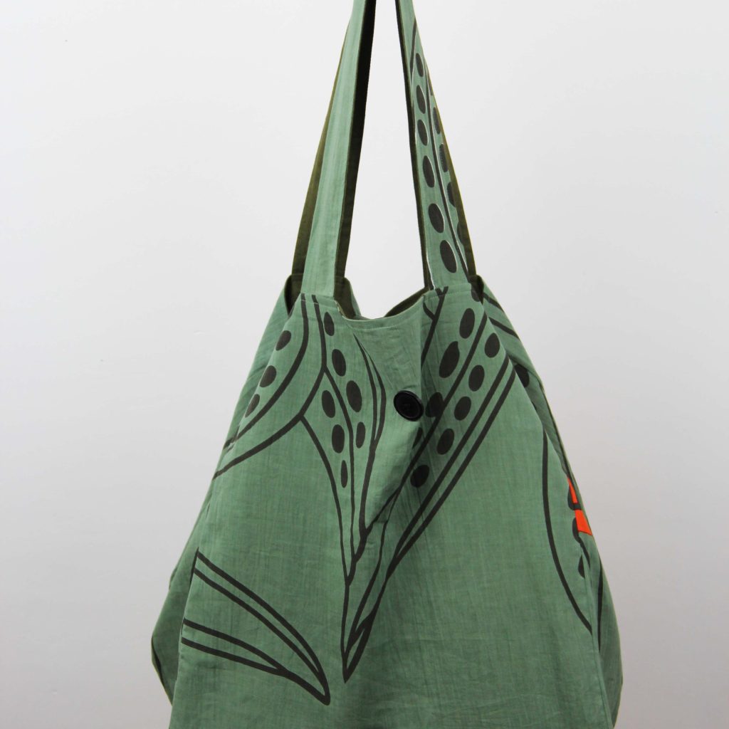 Cabas en coton upcycling Mekong Kaki – Image 3