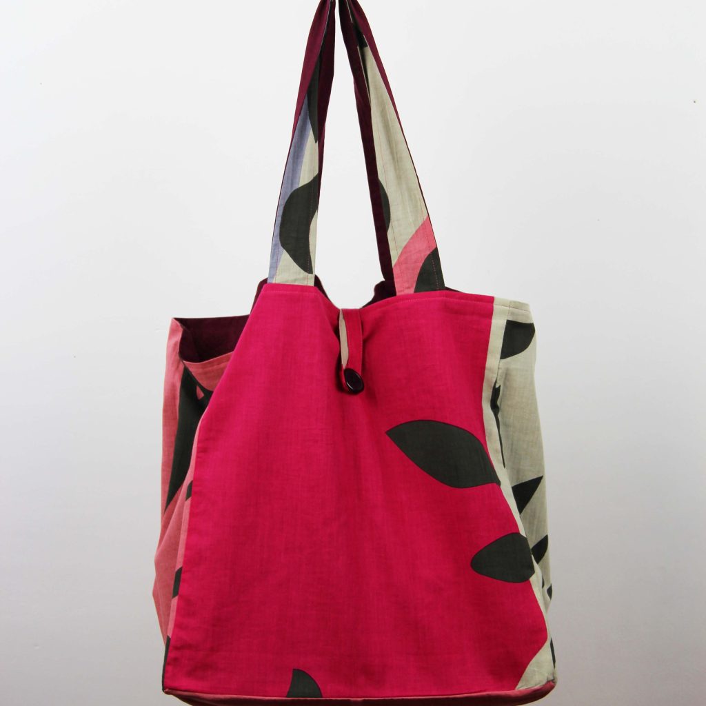 Cabas en coton upcycling Sycomore Fuchsia