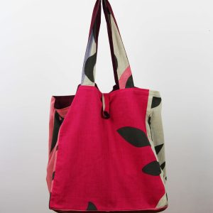 Cabas en coton upcycling Sycomore Fuchsia