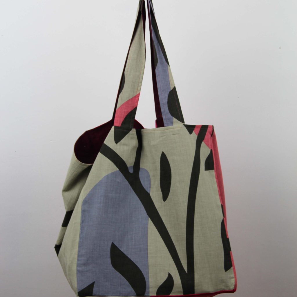 Cabas en coton upcycling Sycomore Fuchsia – Image 2