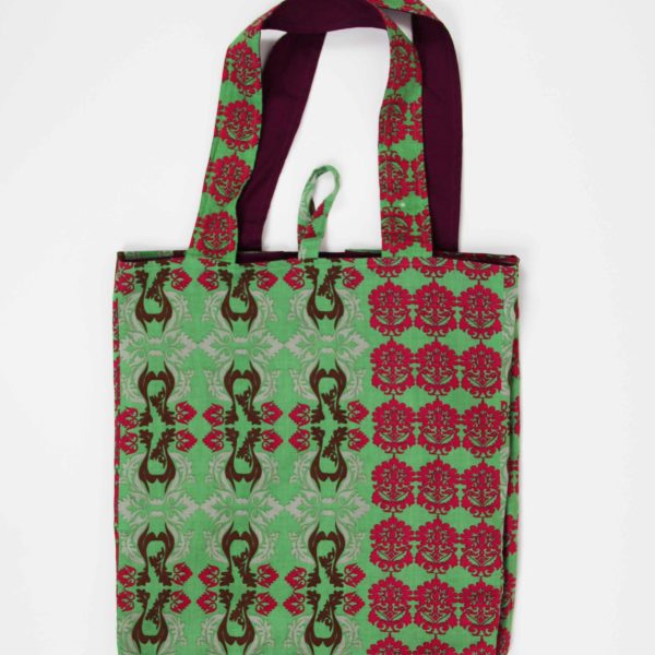 Cabas en coton upcycling Baroque Vert Green