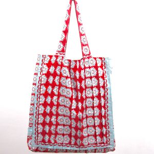 Upcycling Silk Bag Musette Daisy Rouge