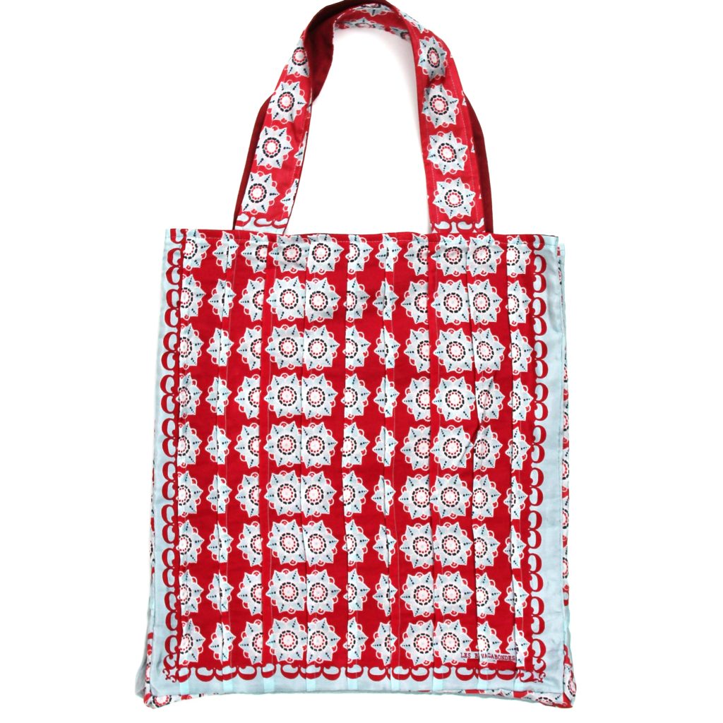 Upcycling Silk Bag Musette Daisy Rouge - Image 2