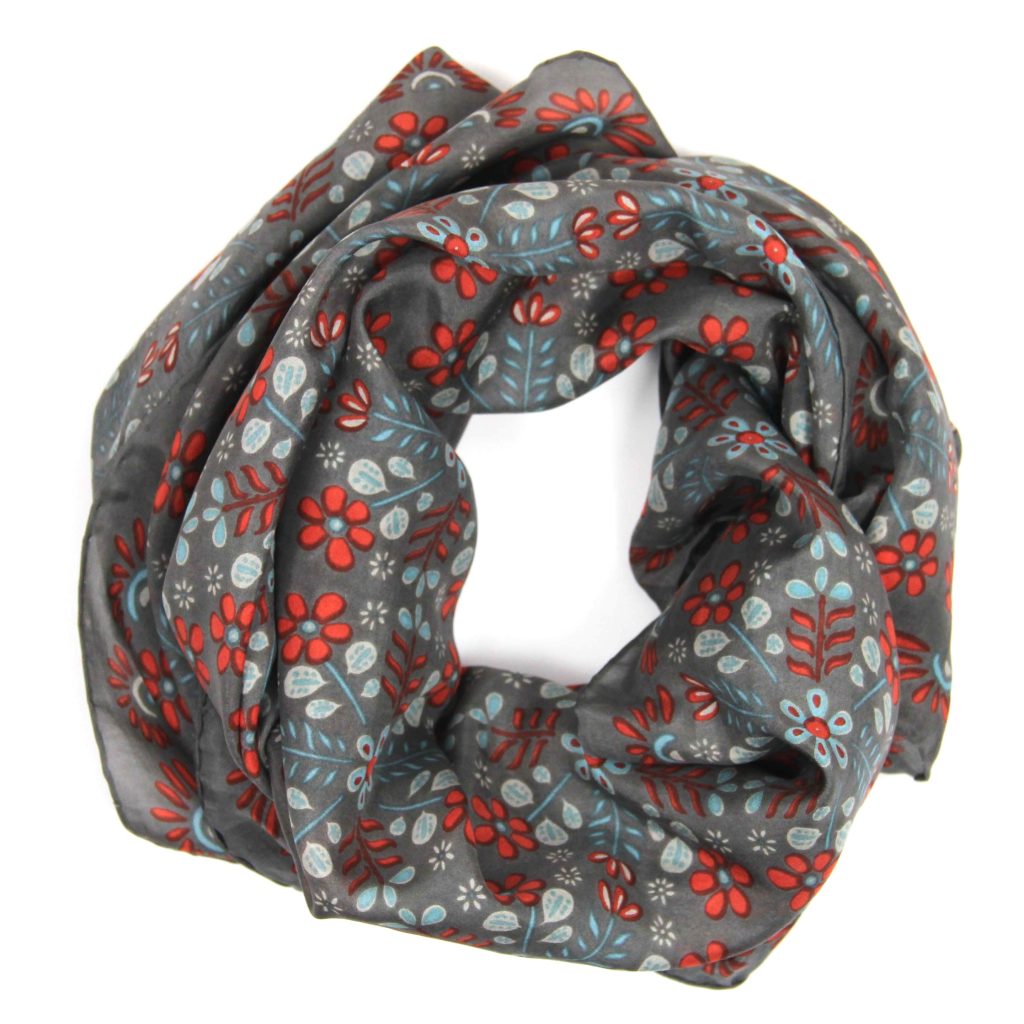 Carré Soie Nina Marron - Image 2