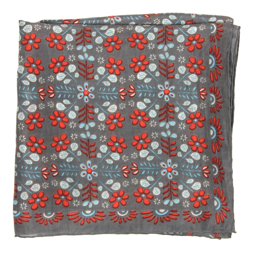 Carré Soie Nina Marron - Image 3