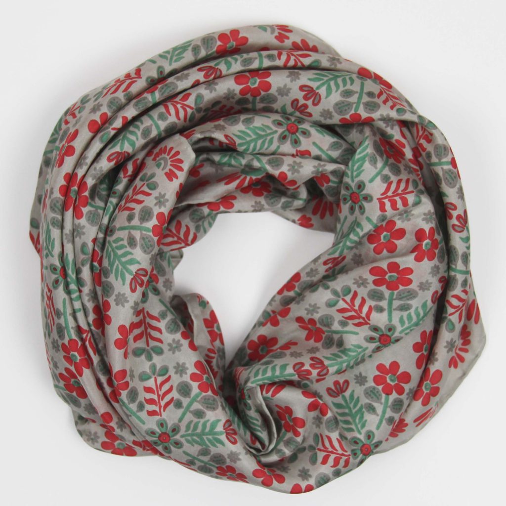 Carré Soie Nina Rouge - Image 2