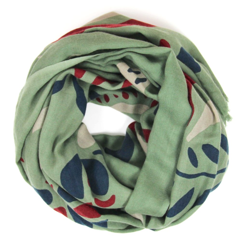 XL Wool Scarf Aliona Kaki - Image 2