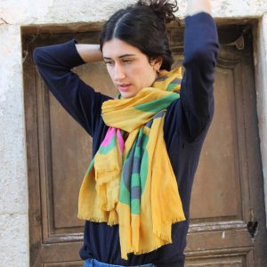 XL Wool Scarf Cairn Jaune Yellow