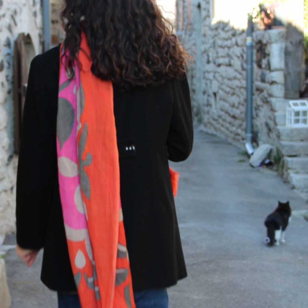 XL Wool Scarf Kamala Fuchsia - Image 2