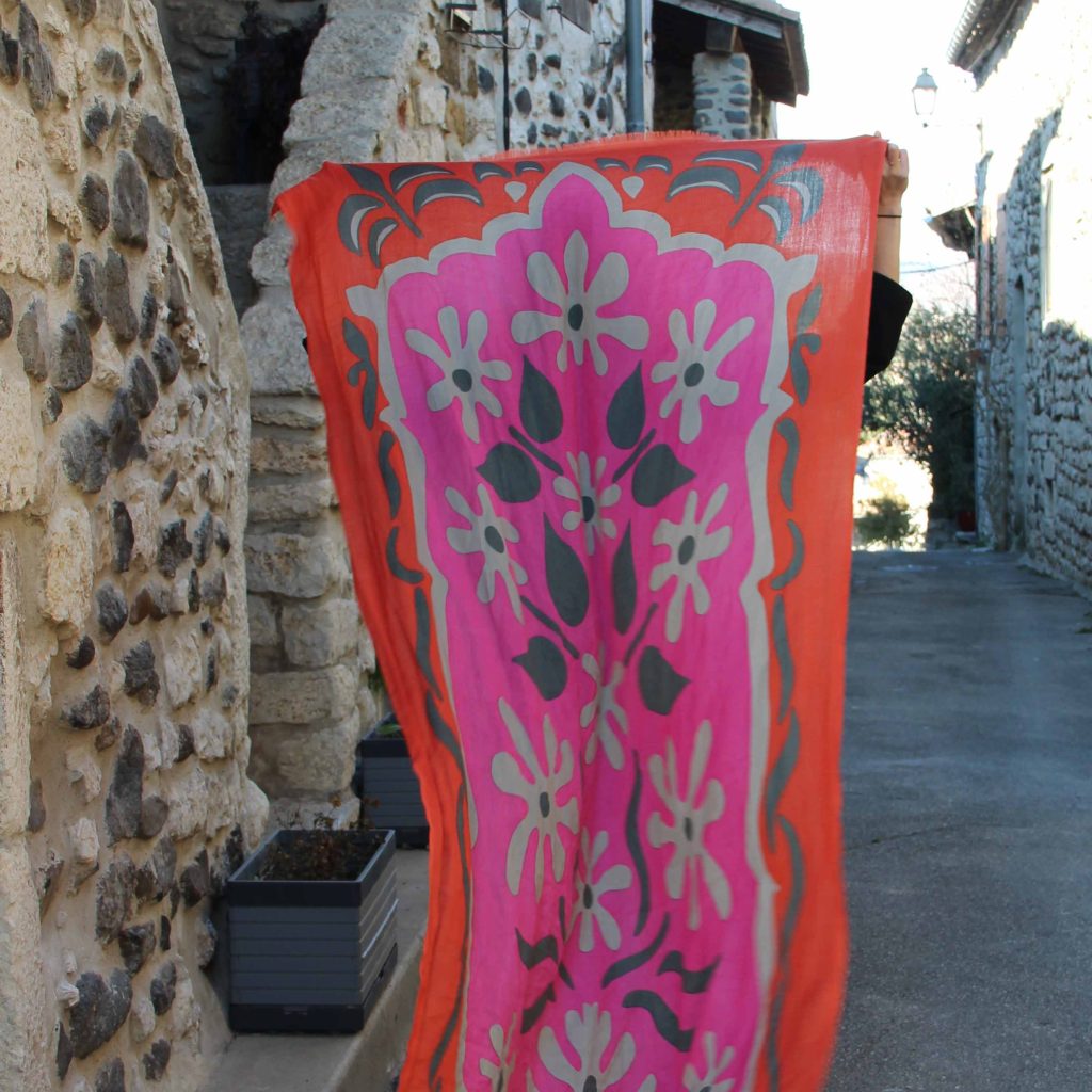 XL Wool Scarf Kamala Fuchsia - Image 3