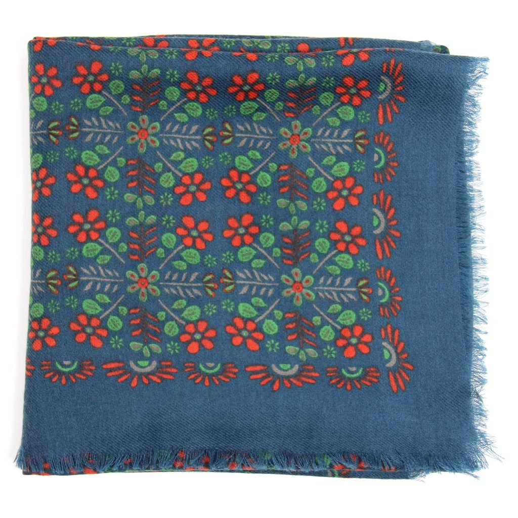 Wool Square Agata Bleu Blue