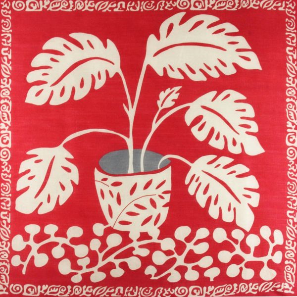 Wool Square Monstera Rouge