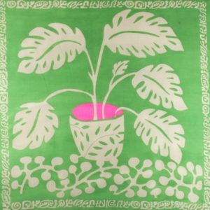 Carré Laine Monstera Vert