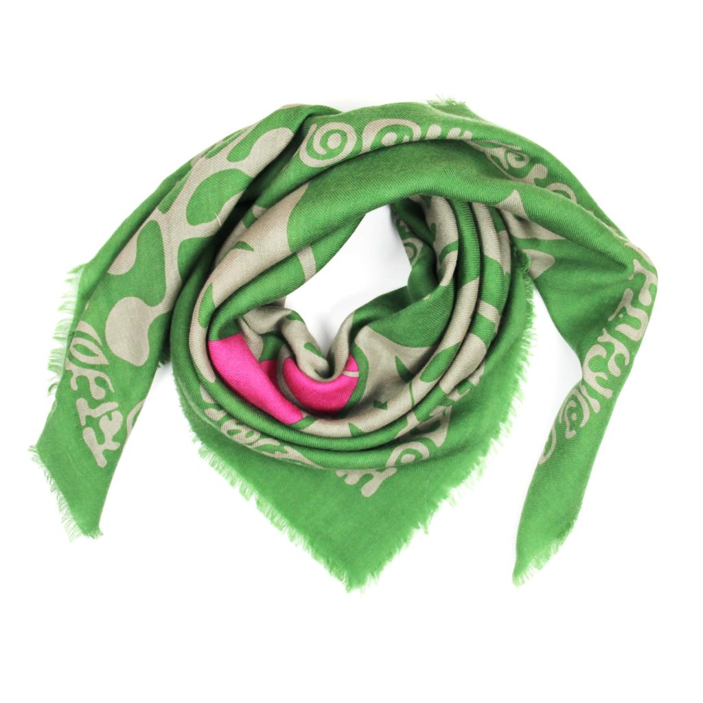 Carré Laine Monstera Vert – Image 2