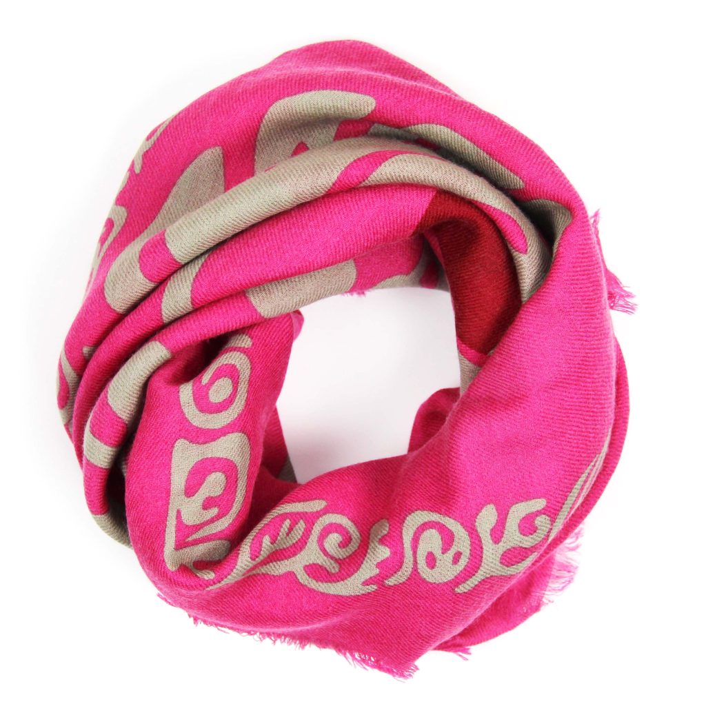 Carré Laine Monstera Fuchsia – Image 5