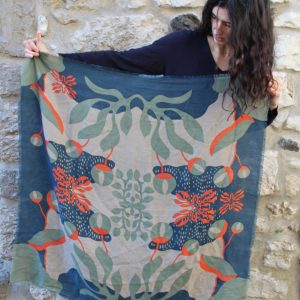 Carré Laine Abysse Vert