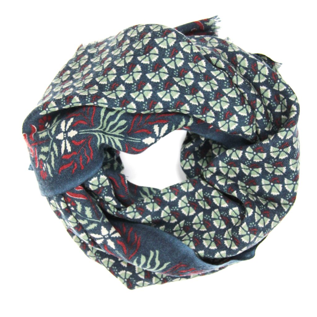 Wool Scarf Marigold Marine Navy