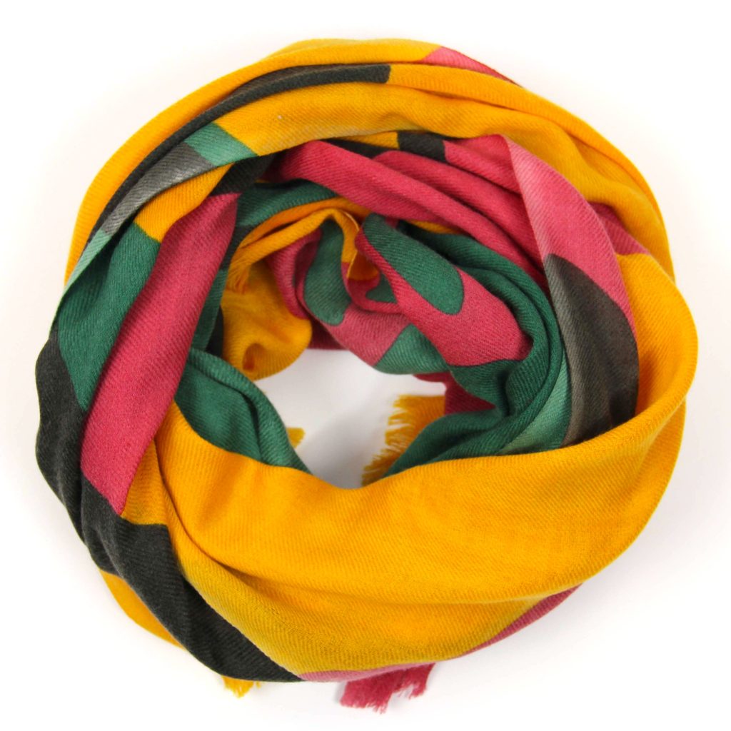 Echarpe Laine Palme Jaune – Image 2