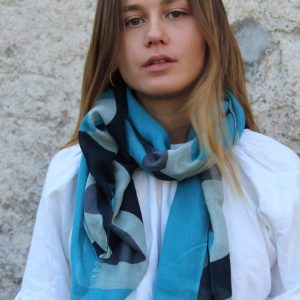 Wool Scarf Infini Blue Bleu